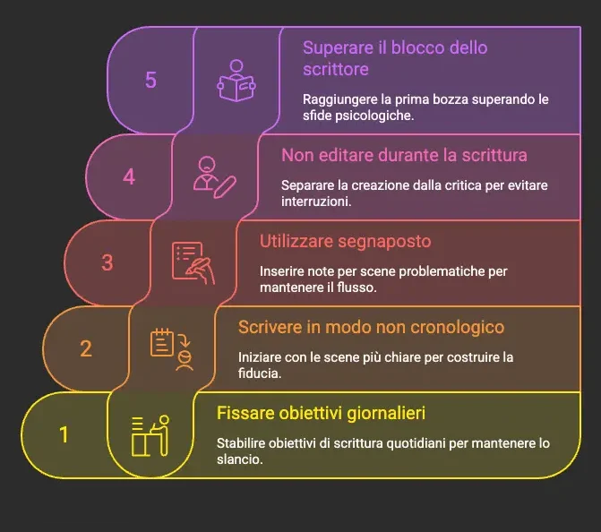 6.1 Dalla teoria alla pratica – La prima stesura e il blocco dello scrittore