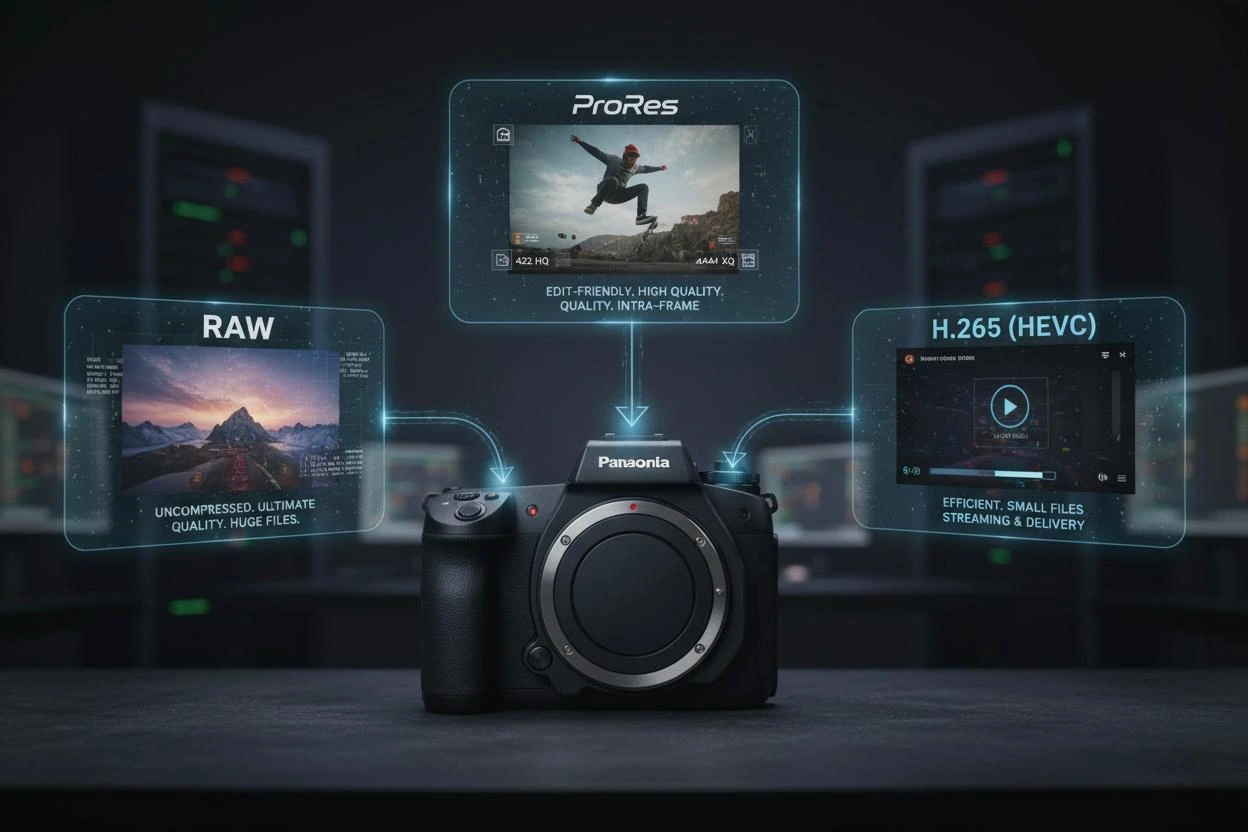 3.1 Codec e formati di registrazione: RAW, ProRes, H.265